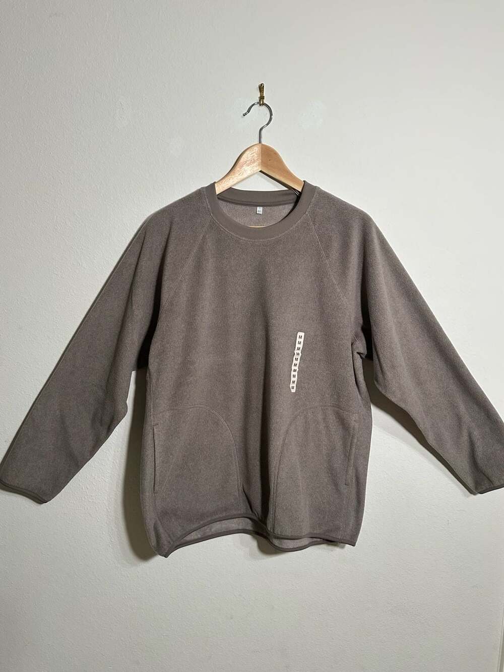 MUJI Women's Recycled Polyester Fleece Pullover - Mocha Brown